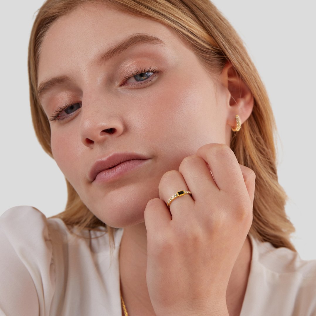 Anel com Pedra de ónix