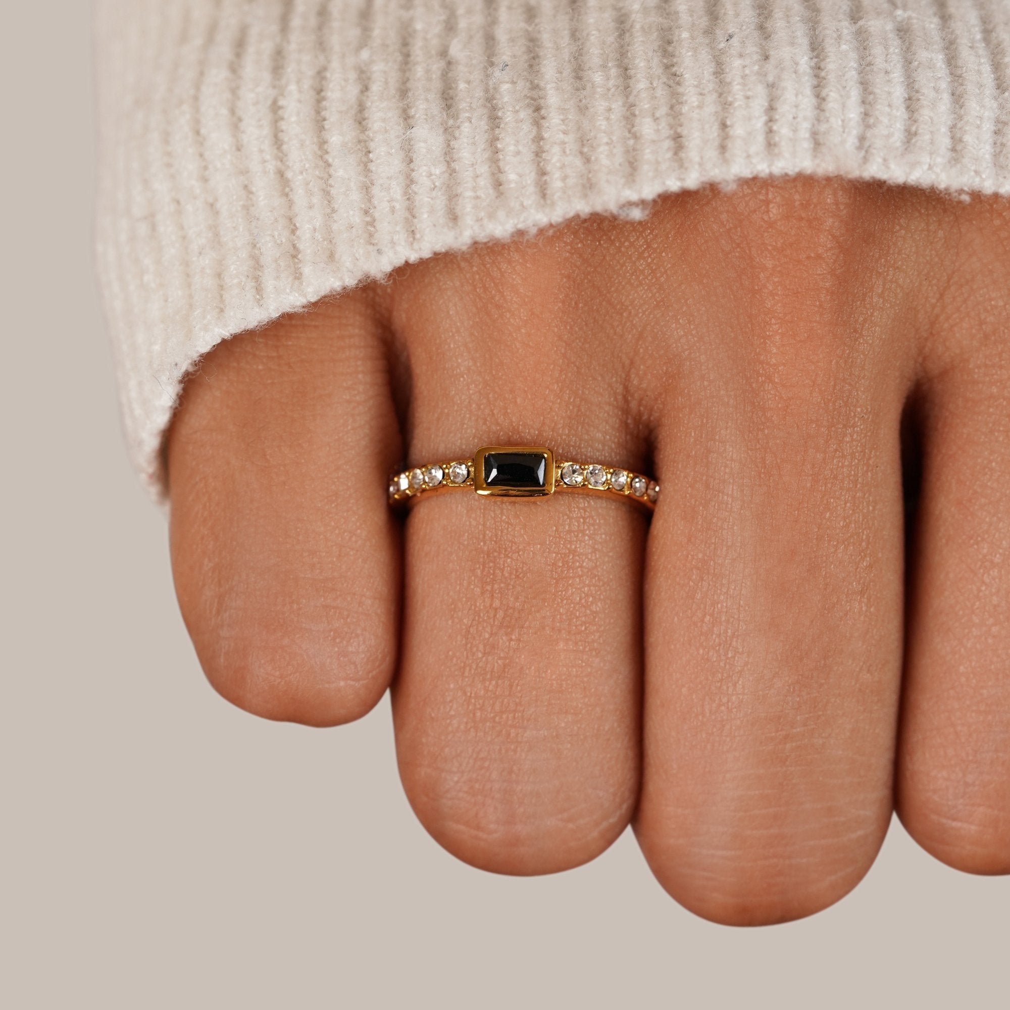 Anel com Pedra de ónix