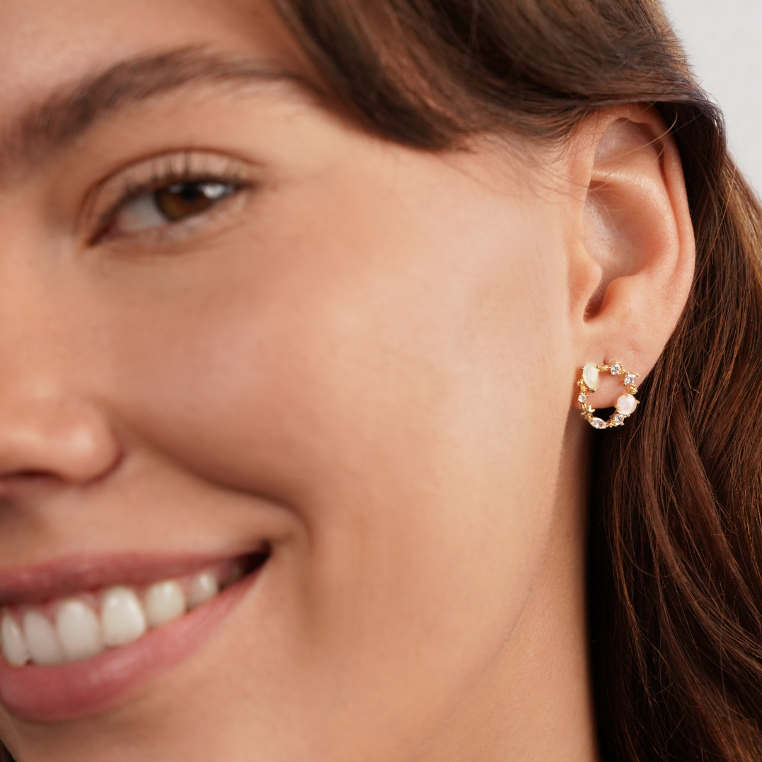 Brincos com Flores Redondas