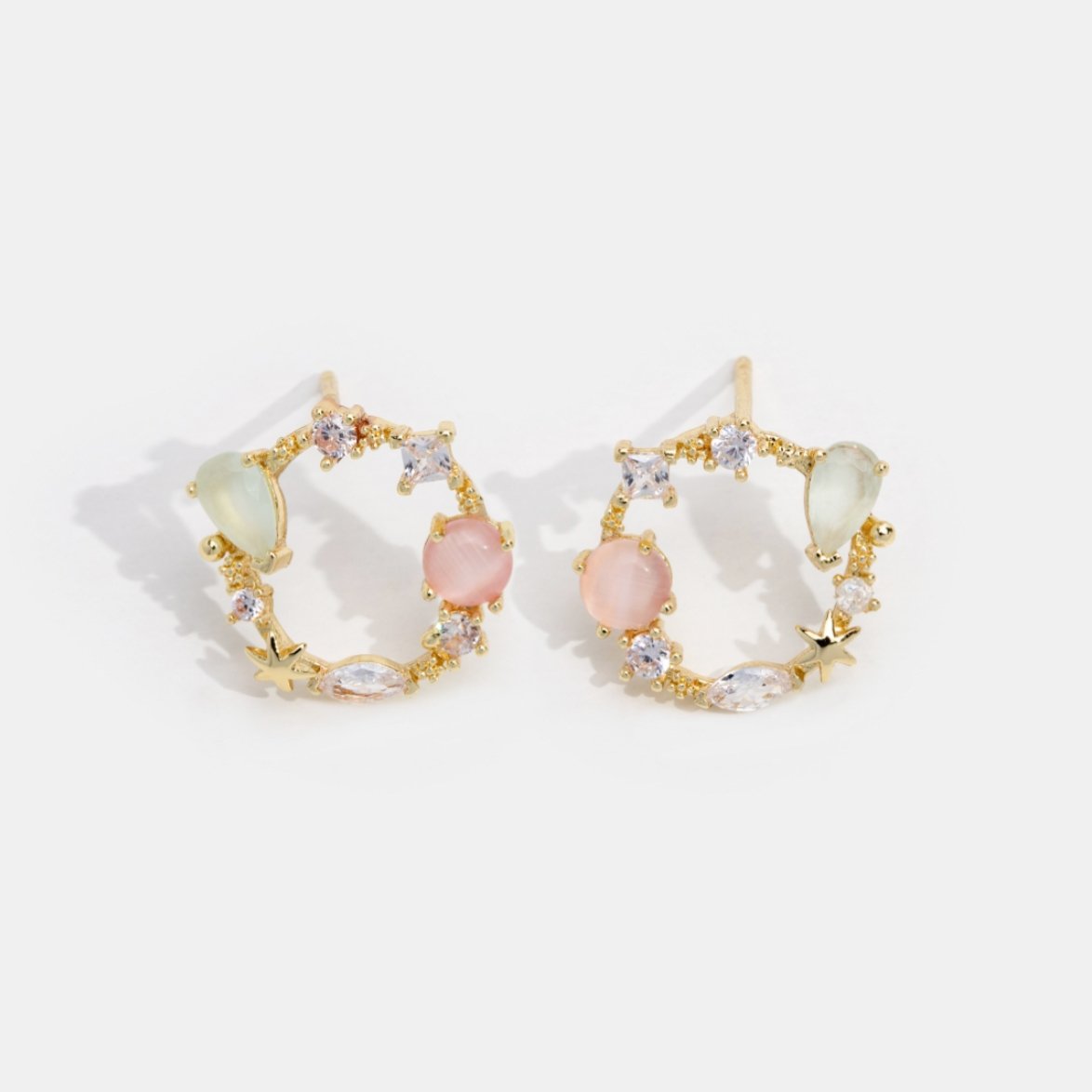 Brincos com Flores Redondas